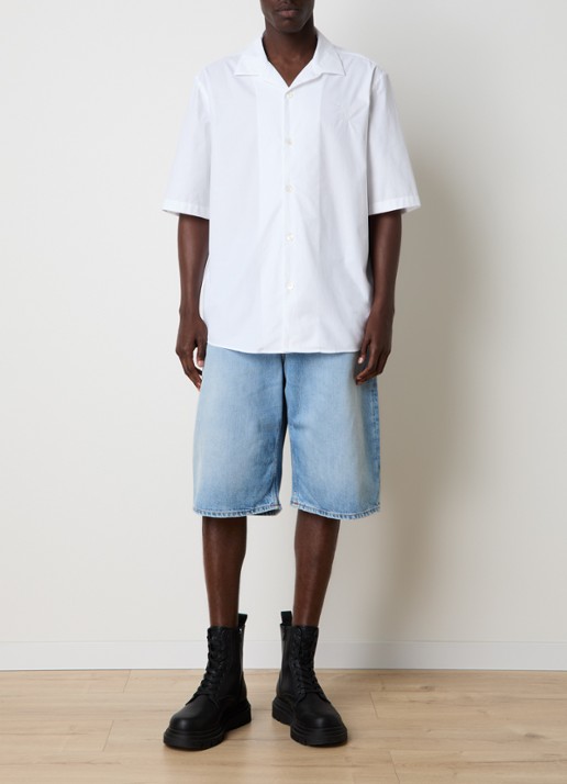 Acne Studios Oversized fit overhemd met borduring - voorkant 6 wit