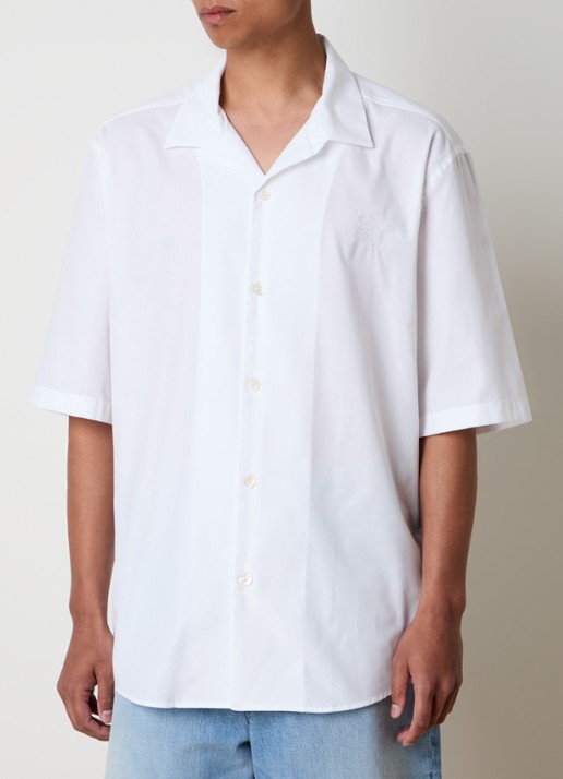 Acne Studios Oversized fit overhemd met borduring - detail 3 wit