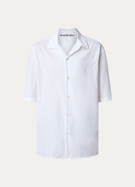 Acne Studios Oversized fit overhemd met borduring - voorkant 7 wit