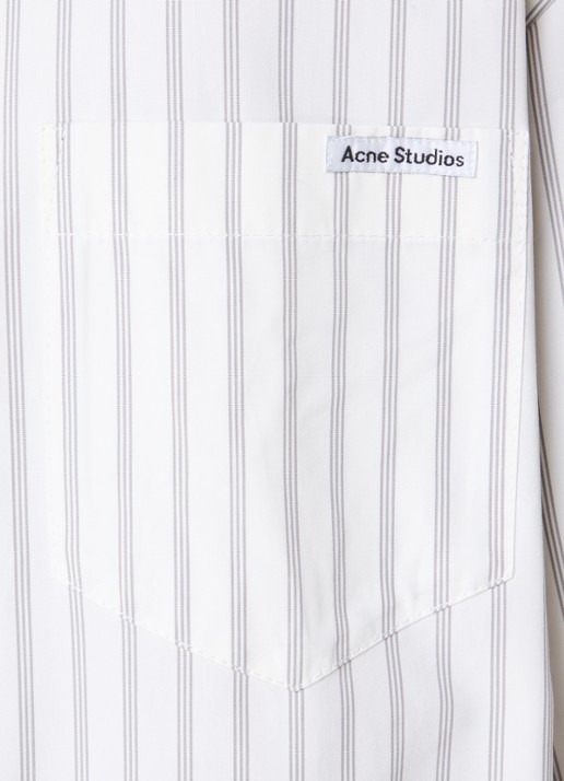 Acne Studios Oversized fit overhemd met krijtstreep en borstzak - detail 2 gebroken wit