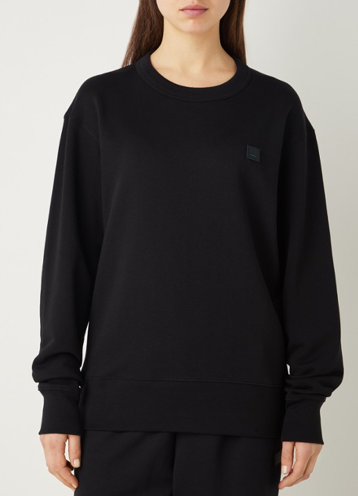 Acne Studios Oversized sweater met patch - detail 4 zwart