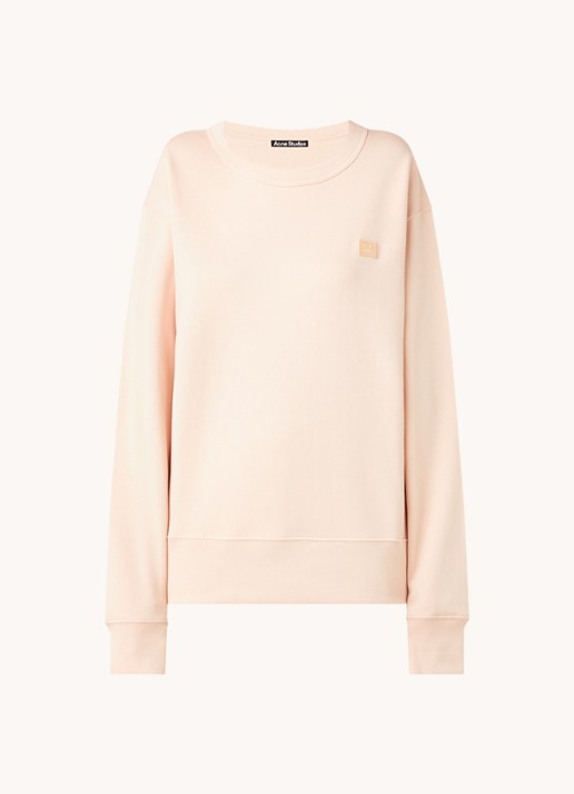Acne Studios Oversized sweater met patch - voorkant roze