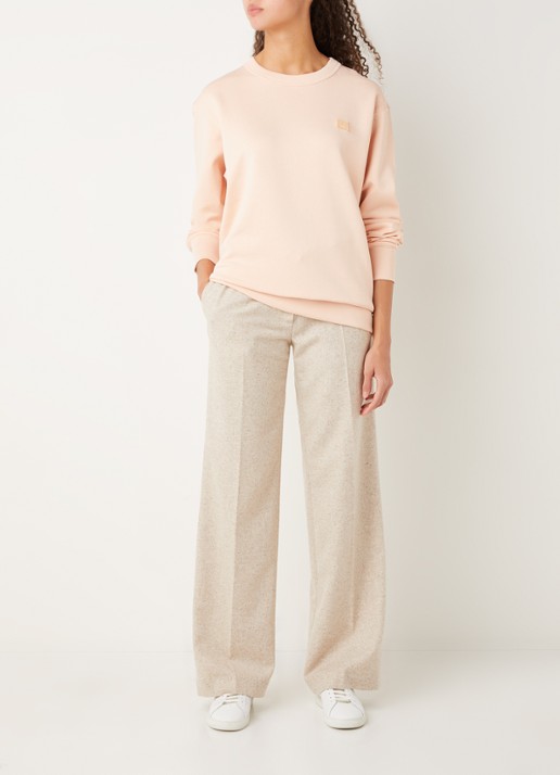 Acne Studios Oversized sweater met patch - voorkant 2 roze