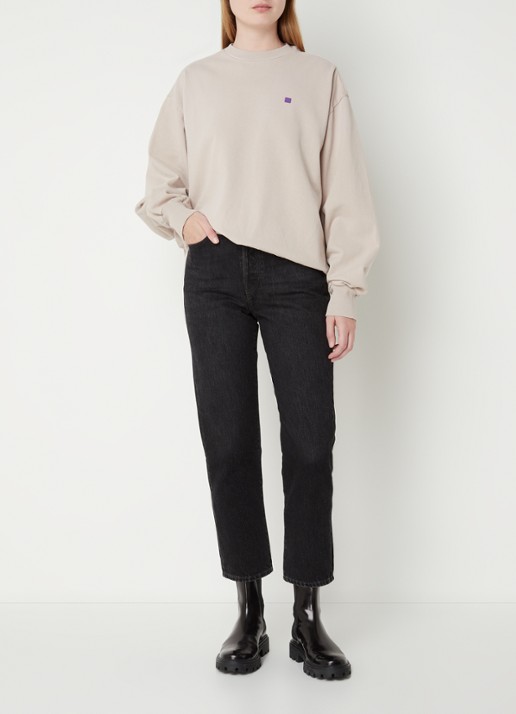 Acne Studios Oversized sweater van  katoen  - voorkant 4 donkerbeige