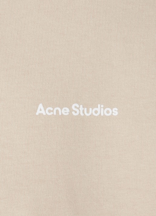 Acne Studios Oversized T-shirt met logo - detail 5 donkerbeige