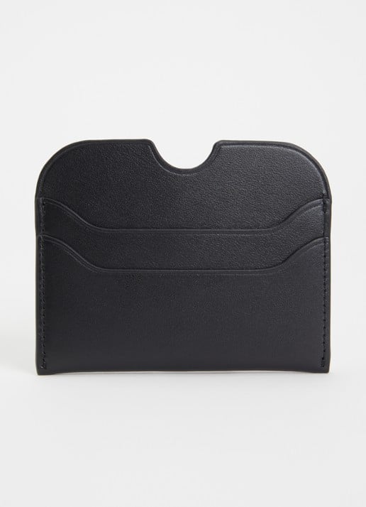 Acne Studios Pasjeshouder van kalfsleer met logo - achterkant zwart