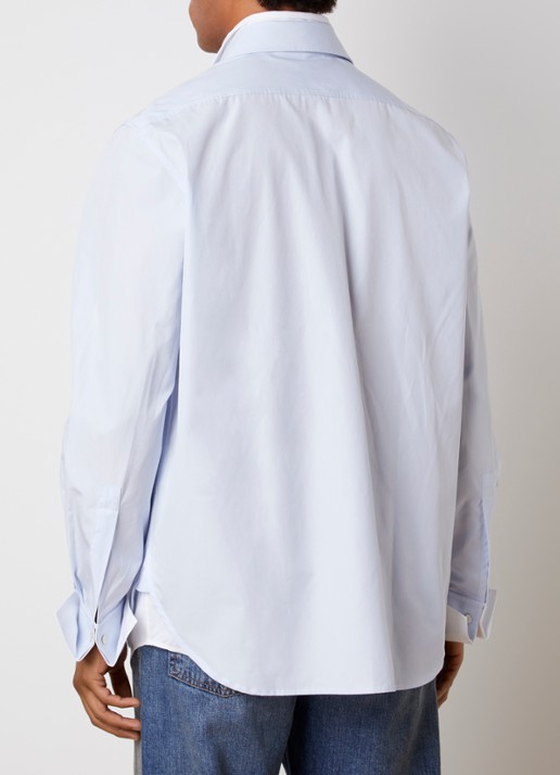 Acne Studios Regular fit overhemd met logoborduring - achterkant 3 lichtblauw