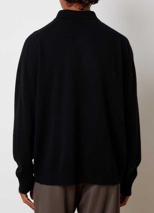 Acne Studios Richard fijngebreide trui van wol met polokraag - achterkant 3 zwart