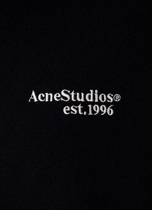 Acne Studios Richard fijngebreide trui van wol met polokraag - detail 2 zwart