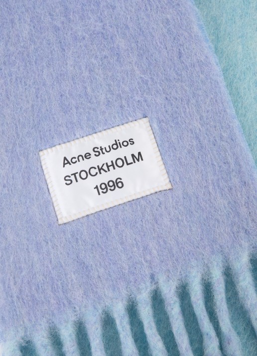 Acne Studios Sjaal in alpaca wolblend 250 x 25 cm - detail blauwgrijs