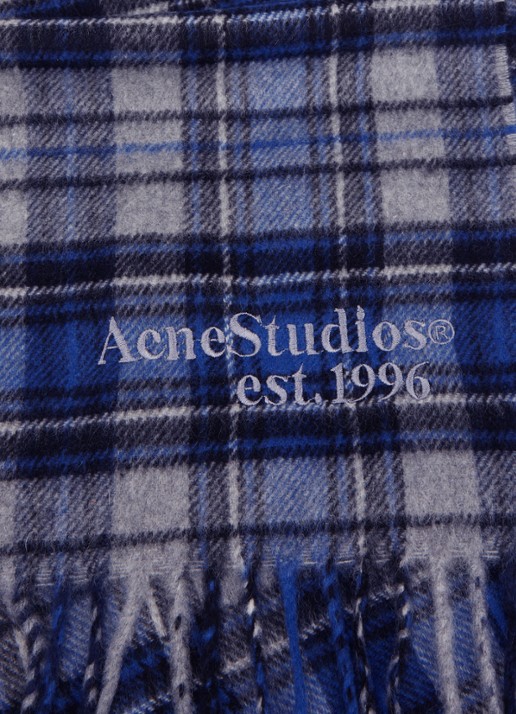 Acne Studios Sjaal in kasjmier wolblend 30 x 195 cm - detail donkerblauw