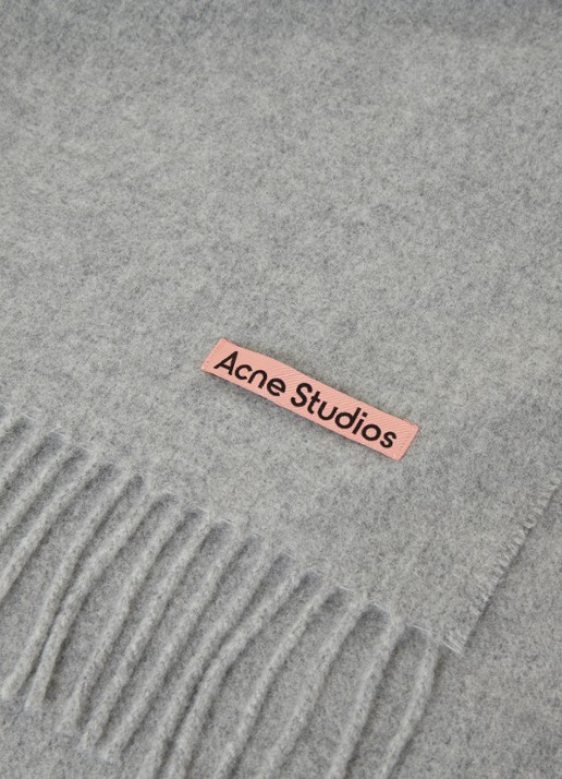 Acne Studios Sjaal van wol 200 x 45 cm - detail lichtgrijs