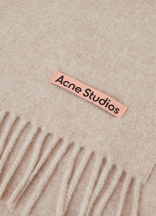 Acne Studios Sjaal van wol 200 x 45 cm - detail 2 donkerbeige