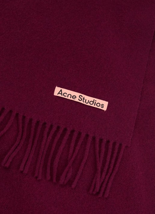 Acne Studios Sjaal van wol 200 x 45 cm - detail 2 bordeauxrood