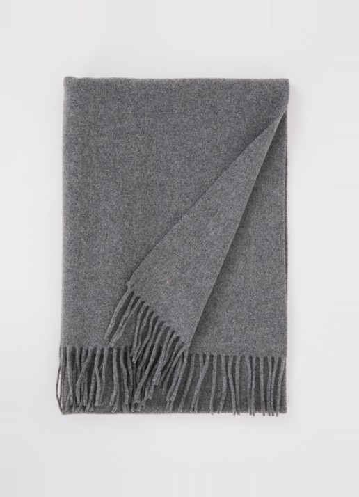 Acne Studios Sjaal van wol met franjes 200 x 45 cm - voorkant 2 donkergrijs