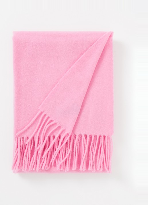 Acne Studios Sjaal van wol met logo 200 x 45 cm - voorkant roze