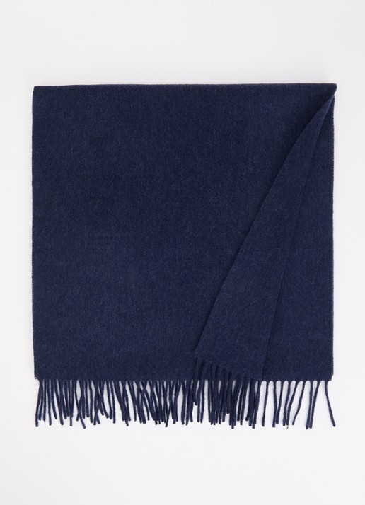 Acne Studios Sjaal van wol met logo 200 x 45 cm  - voorkant 2 donkerblauw