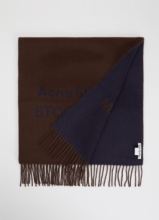 Acne Studios Sjaal van wol met logoprint 180 x 40 cm - voorkant 2 multicolor