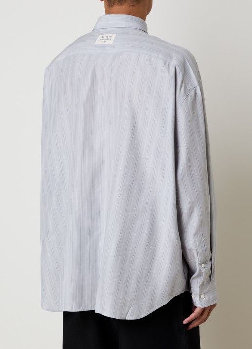 Acne Studios Sofia comfort fit overhemd van lyocell met streepprint - achterkant 3 grijs