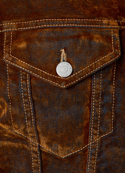 Acne Studios Spijkerjas van fluweel met steekzakken - detail 6 bruin