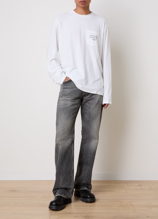 Acne Studios Straight fit jeans met gekleurde wassing - voorkant 2 grijs