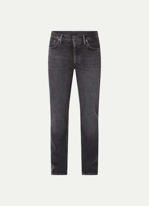 Acne Studios Straight leg jeans van  katoen met gekleurde wassing - voorkant 5 zwart