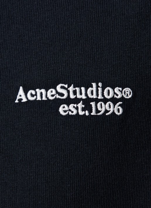Acne Studios Sweater met halve rits en logoborduring - detail 5 zwart