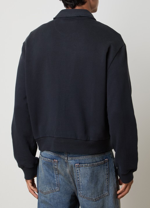 Acne Studios Sweatvest met logo en verwassen afwerking - achterkant zwart