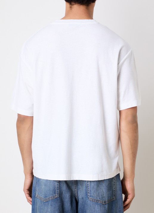 Acne Studios T-shirt met logo en borstzak - achterkant gebroken wit