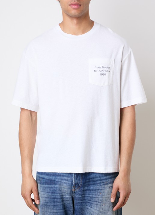 Acne Studios T-shirt met logo en borstzak