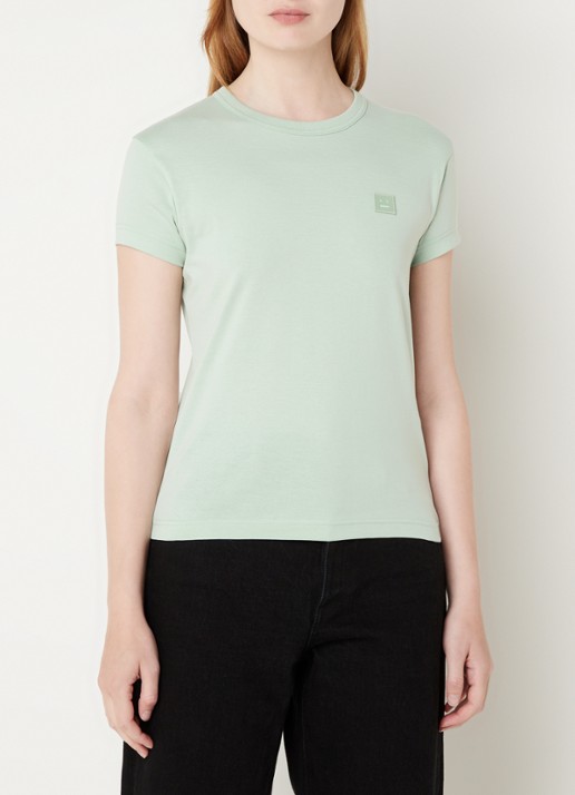 Acne Studios T-shirt met logo - detail 4 lichtgroen