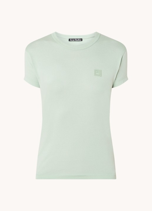 Acne Studios T-shirt met logo - voorkant 2 lichtgroen