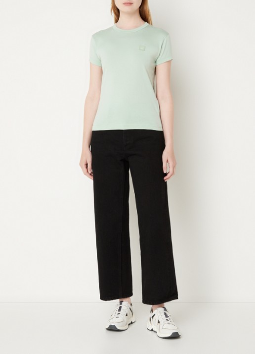 Acne Studios T-shirt met logo - voorkant 3 lichtgroen