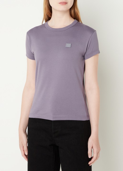 Acne Studios T-shirt met logoborduring - detail 2 paars