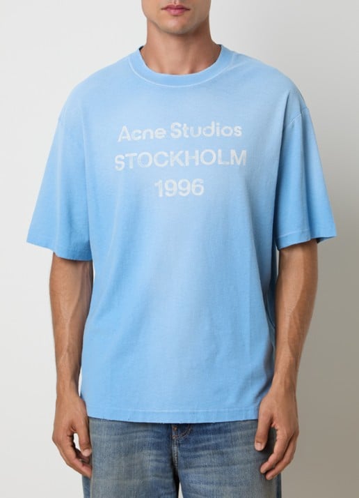 Acne Studios T-shirt met logoprint en verwassen afwerking