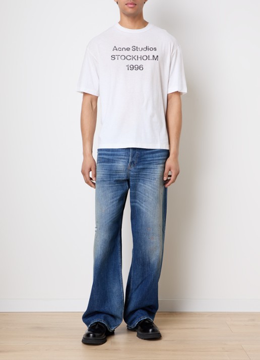 Acne Studios T-shirt met logoprint - voorkant 2 gebroken wit