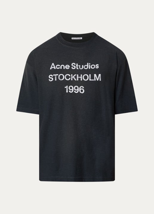 Acne Studios T-shirt met logoprint - voorkant 2 donkergroen