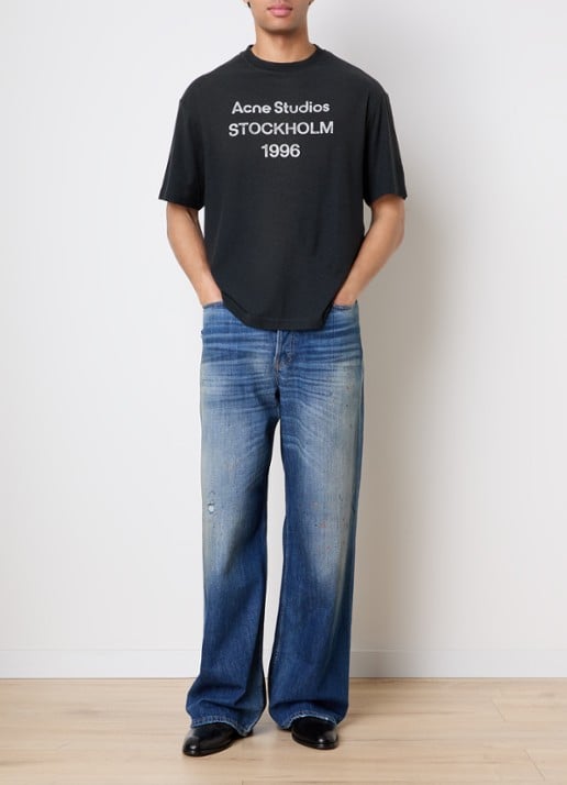 Acne Studios T-shirt met logoprint - voorkant 3 donkergroen