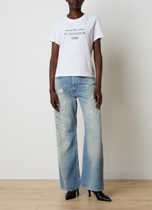 Acne Studios T-shirt met logoprint - voorkant 5 gebroken wit