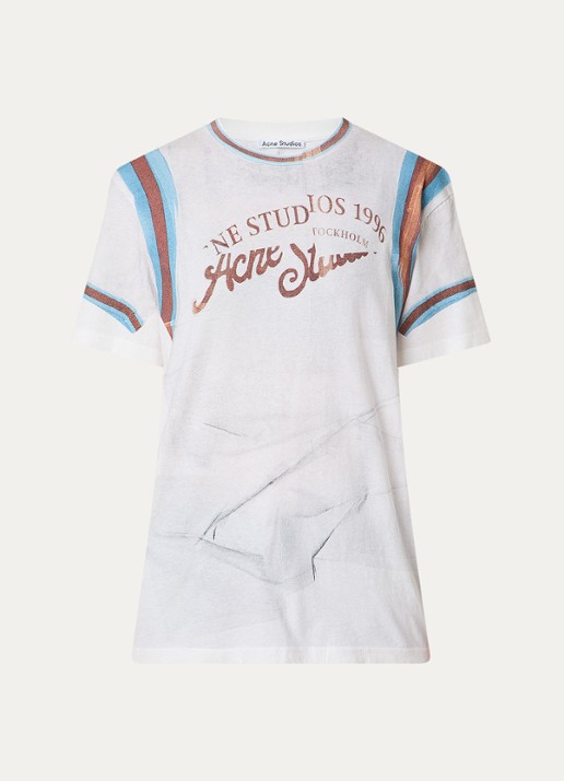 Acne Studios T-shirt met logoprint - voorkant wit