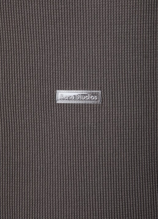 Acne Studios T-shirt met ribstructuur - detail 2 middengrijs