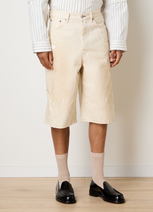 Acne Studios Trafalgar loose fit korte broek van denim met gekleurde wassing