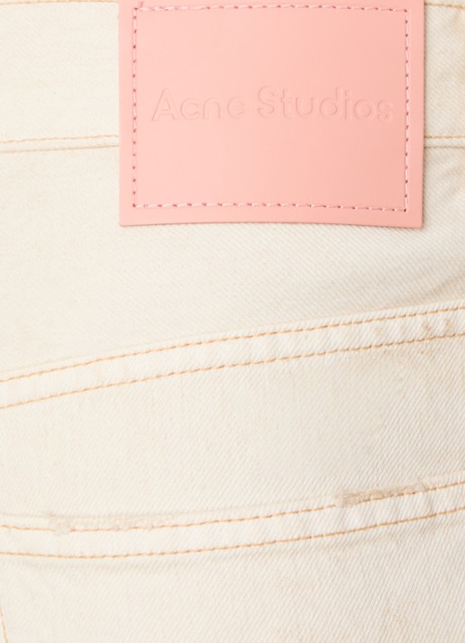 Acne Studios Trafalgar loose fit korte broek van denim met gekleurde wassing - detail 3 beige