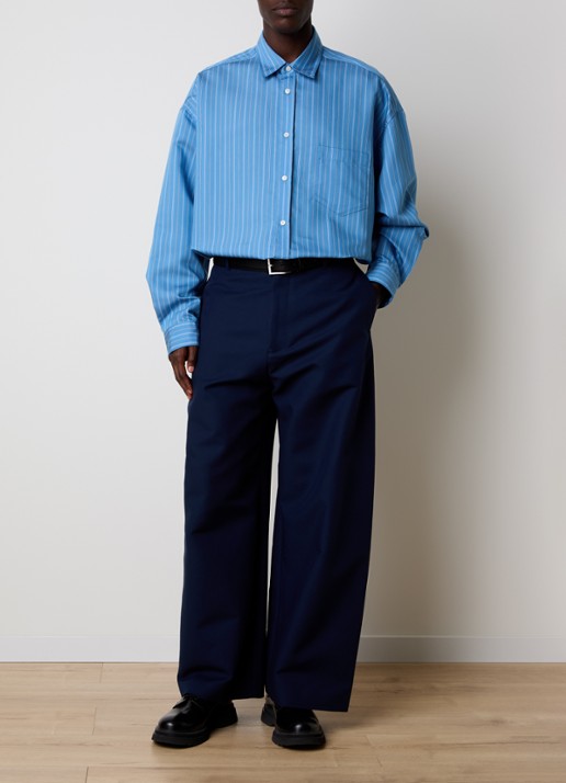 Acne Studios Wide fit chino met steekzakken - voorkant 6 donkerblauw