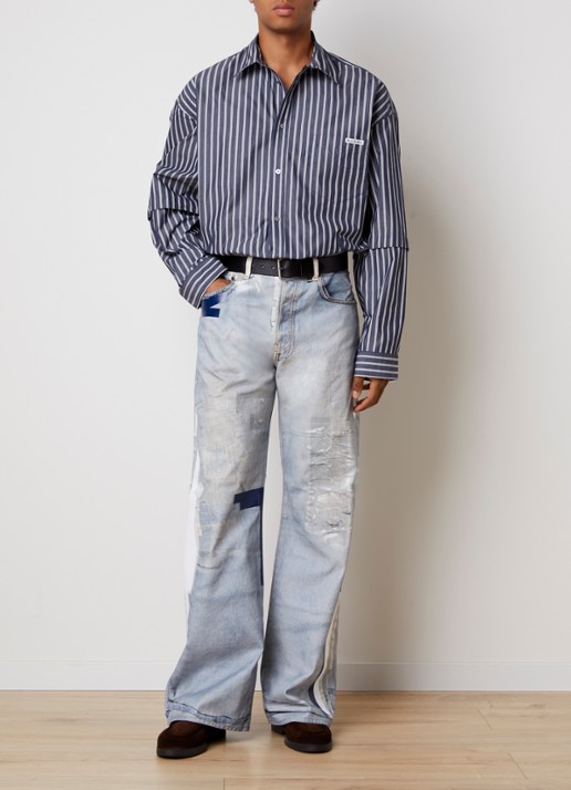 Acne Studios Wide leg jeans met lichte wassing - voorkant 6 indigo
