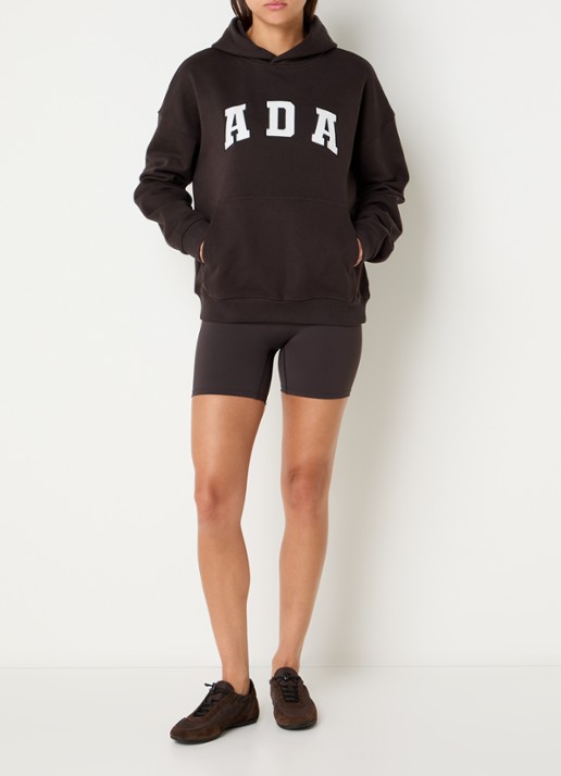 Adanola Ada sweater met logoborduring - voorkant 3 donkerbruin