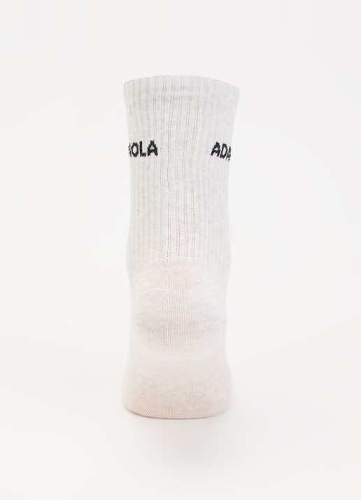 Adanola Sokken met logoborduring in  3-pack  - voorkant 2 grijsmele