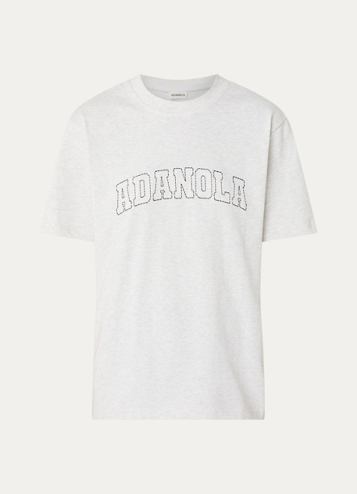 Adanola T-shirt met borduring - voorkant grijsmele