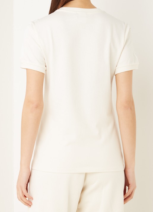 adidas 3 Stripes T-shirt met logoborduring - achterkant gebroken wit