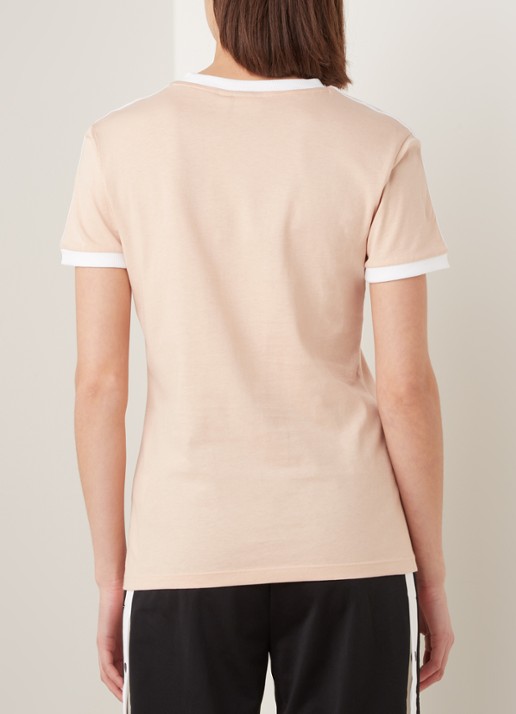 adidas 3 Stripes T-shirt met logoborduring - achterkant zalmroze